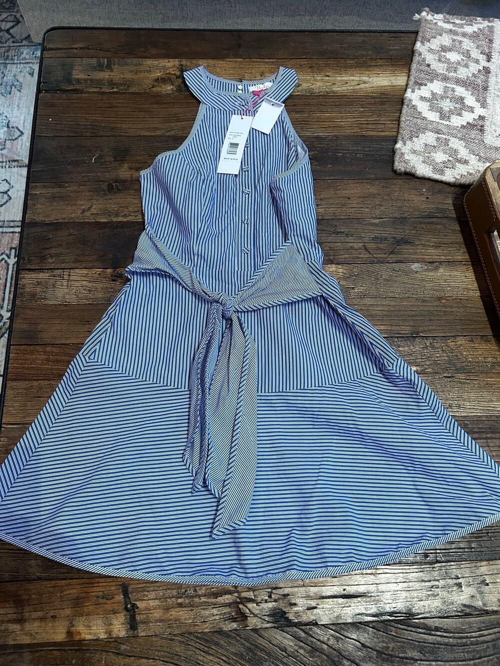 New NWT Parker Lauralie Combo Dress Mini 2 Navy White Stripe